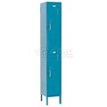 Global Industrial Double Tier Locker, 12x15x36, 2 Door, Unassembled, Blue 652076BL